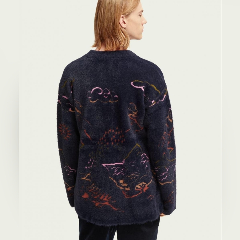 Scotch & Soda Unisex Jacquard Kimono Sweater / Knit Cardigan | Sz XL - Picture 9 of 16